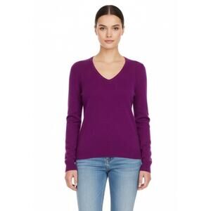 41 Hawthorn 100% Cashmere Magenta Sweater Sz S